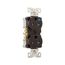 Commercial Duplex Receptacle, #14-10 Awg 20A 125V, Back & Side, Brown, Weather Resistant, TWRBR20B