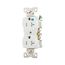 Commercial Duplex Receptacle, #14-10 Awg 20A 125V, Back & Side, Ivory, Weather Resistant, TWRBR20WBXSP
