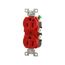 Arrow Hart Heavy-Duty Industrial Duplex Receptacle, #14-10 Awg 15A 125V, Red Face Base, Duplex, WDIG5262RD