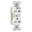 Arrow Hart Industrial Duplex Receptacle, #14-10 Awg 20A, 250V, Black, Weather Resistant, 6-20R, WR5462BK