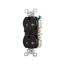 Commercial Duplex Receptacle, #14-10 Awg 15A 125V, Back & Side, Brown, Weather Resistant, WRBR15B