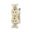Commercial Duplex Receptacle, #14-10 Awg 15A 125V, Back & Side, Ivory, Weather Resistant, WRBR15V