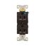 Commercial Duplex Receptacle, #14-10 Awg 20A 125V, Back & Side, Brown, Weather Resistant, WRBR20B