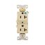 Commercial Duplex Receptacle, #14-10 Awg 20A 125V, Back & Side, Ivory, Weather Resistant, WRBR20V