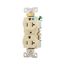 Commercial Duplex Receptacle, #14-10 Awg 20A 125V, Back & Side, Ivory, Weather Resistant, WRBR20V