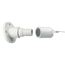 22 Series Ball Nose In-line Threaded Female Panel Receptacle (White)