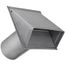 6" Paint-Grade Steel Galvanized Wall Exhaust Hood Vent w/ Spring Damper, 11" Pipe (26 Gauge)