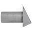 6" Paint-Grade Steel Galvanized Wall Exhaust Hood Vent w/ Spring Damper, 11" Pipe (26 Gauge)