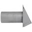 6" Paint-Grade Steel Galvanized Wall Exhaust Hood Vent w/ Damper & Wire Mesh Screen, 11" Pipe (26 Gauge)