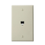 Standard Telephone Wall Jack, 6p4c, Screw Terminals (Light Almond)