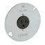 Single Receptacle Outlet,  Mounted to 4" Cover, 15A, 125V Side Wire, NEMA 5-15R, 2-Pole, 3-Wire (Black)