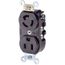 Duplex Receptacle Outlet, Straight Blade and Locking,  Smooth Face, 15A, 125V Common Feed, 2-Pole, 3-Wire, Self-Grounding (Black)