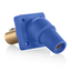 16 Series Female Panel Receptacle, Cam-Type, 45-Degree, Double Set Screw, Taper Nose, Cable Range- 2/0 to 4/0 AWG, 400A Max (Blue)