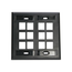 Dual-Gang Quickport, Wallplate w/ ID Windows, 12-port (Black)