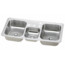 Triple Bowl Sink with Small Center Bowl- Stainless Steel (1 Faucet Hole)