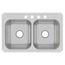 Celebrity Stainless Steel 33" x 21-1/4" x 6-7/8" 4-Hole Equal Double Bowl Drop-in Sink