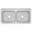 Celebrity Stainless Steel 43" x 22" x 6-7/8" 1-Hole Equal Double Bowl Drop-in Sink