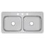 Celebrity Stainless Steel 43" x 22" x 6-7/8" 3-Hole Equal Double Bowl Drop-in Sink