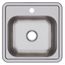 Dayton Stainless Steel 15" x 15" x 5-3/16" 1-Hole Single Bowl Drop-in Bar Sink w/ 2" Drain Opening