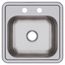 Dayton Stainless Steel 15" x 15" x 5-3/16" 2-Hole Single Bowl Drop-in Bar Sink w/ 2" Drain Opening