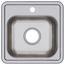 Dayton Stainless Steel 15" x 15" x 5-3/16" 1-Hole Single Bowl Drop-in Bar Sink w/ 3-1/2" Drain Opening