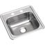 Dayton Stainless Steel 15" x 15" x 5-3/16" 2-Hole Single Bowl Drop-in Bar Sink w/ 3-1/2" Drain Opening