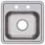 Dayton Stainless Steel 15" x 15" x 5-3/16" 2-Hole Single Bowl Drop-in Bar Sink w/ 3-1/2" Drain Opening