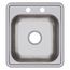 Dayton Stainless Steel 17" x 19" x 6-1/8" 2-Hole Single Bowl Drop-in Bar Sink