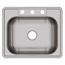 Dayton Stainless Steel 25" x 21-1/4" x 6-9/16" 3-Hole Single Bowl Drop-in Sink