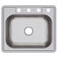 Dayton Stainless Steel 25" x 21-1/4" x 6-9/16" 4-Hole Single Bowl Drop-in Sink