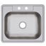 Dayton Stainless Steel 25" x 22" x 6-9/16" 2-Hole Single Bowl Drop-in Sink