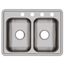 Dayton Stainless Steel 25" x 19" x 6-5/16" 4-Hole Equal Double Bowl Drop-in Sink