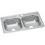 Dayton Stainless Steel 33" x 19" x 6-7/16" 2-Hole Equal Double Bowl Drop-in Sink