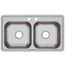 Dayton Stainless Steel 33" x 19" x 6-7/16" 2-Hole Equal Double Bowl Drop-in Sink