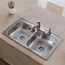 Dayton Stainless Steel 33" x 19" x 6-7/16" 3-Hole Equal Double Bowl Drop-in Sink