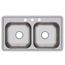Dayton Stainless Steel 33" x 19" x 6-7/16" 3-Hole Equal Double Bowl Drop-in Sink