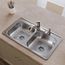 Dayton Stainless Steel 33" x 19" x 6-7/16" 4-Hole Equal Double Bowl Drop-in Sink