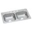 Dayton Stainless Steel 33" x 21-1/4" x 6-9/16" 3-Hole Equal Double Bowl Drop-in Sink