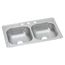 Dayton Stainless Steel 33" x 22" x 6-9/16" 3-Hole Equal Double Bowl Drop-in Sink