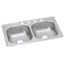Dayton Stainless Steel 33" x 22" x 6-9/16" 4-Hole Equal Double Bowl Drop-in Sink