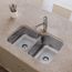 Dayton Stainless Steel 31-3/4" x 20-1/2" x 10" 40/60 Double Bowl Undermount Sink