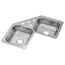 Dayton Stainless Steel 31-7/8" x 31-7/8" x 7" 4-Hole Equal Double Bowl Corner Sink