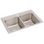 Lustertone Classic Stainless Steel 33" x 22" x 12-1/8" 1-Hole Equal Double Bowl Drop-in Sink