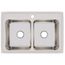 Lustertone Classic Stainless Steel 33" x 22" x 12-1/8" 1-Hole Equal Double Bowl Drop-in Sink