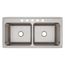 Lustertone Classic Stainless Steel 43" x 22" x 12-1/8" Equal Double Bowl Drop-in Sink