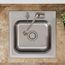 Dayton Stainless Steel 20" x 20" x 10-1/8" 2-Hole Single Bowl Drop-in Laundry Sink