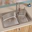 Dayton Stainless Steel 33" x 22" x 8" 2RHole 60/40 Double Bowl Dual Mount Sink
