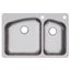 Dayton Stainless Steel 33" x 22" x 8" 2RHole 60/40 Double Bowl Dual Mount Sink