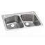 Dayton Stainless Steel 33" x 22" x 8" 2R-Hole Equal Double Bowl Dual Mount Sink