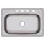 Dayton Stainless Steel 33" x 22" x 8-1/16" 4-Hole Single Bowl Drop-in Sink